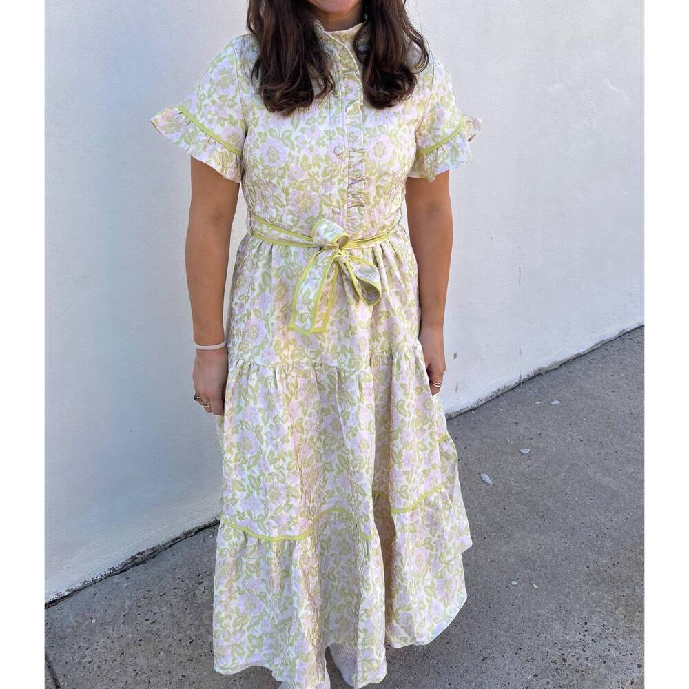 NEW SINCERELY OURS lena maxi dress in soft garden jacquard